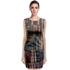 Artistic Psychedelic Hippie Peace Sign Trippy Classic Sleeveless Midi Dress