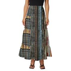 Menton Old Town France Tiered Ruffle Maxi Skirt