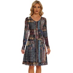 Menton Old Town France Long Sleeve Dress With Pocket