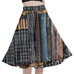 Menton Old Town France A-line Full Circle Midi Skirt With Pocket by Bedest