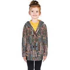 Artistic Psychedelic Hippie Peace Sign Trippy Kids  Double Breasted Button Coat by Bedest