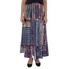 Artistic Psychedelic Hippie Peace Sign Trippy Flared Maxi Skirt