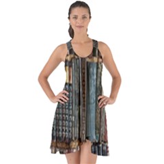 Artistic Psychedelic Hippie Peace Sign Trippy Show Some Back Chiffon Dress