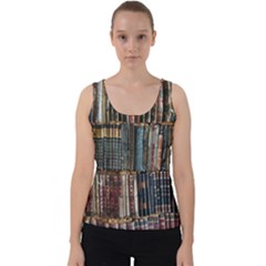 Artistic Psychedelic Hippie Peace Sign Trippy Velvet Tank Top