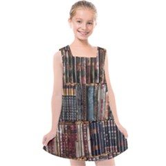 Artistic Psychedelic Hippie Peace Sign Trippy Kids  Cross Back Dress by Bedest