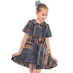 Artistic Psychedelic Hippie Peace Sign Trippy Kids  Short Sleeve Shirt Dress