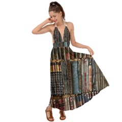 Artistic Psychedelic Hippie Peace Sign Trippy Backless Maxi Beach Dress