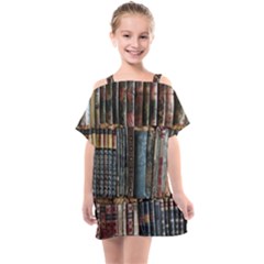 Artistic Psychedelic Hippie Peace Sign Trippy Kids  One Piece Chiffon Dress