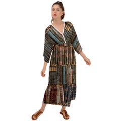 Artistic Psychedelic Hippie Peace Sign Trippy Grecian Style  Maxi Dress