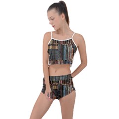 Artistic Psychedelic Hippie Peace Sign Trippy Summer Cropped Co-Ord Set