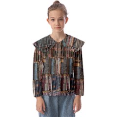 Artistic Psychedelic Hippie Peace Sign Trippy Kids  Peter Pan Collar Blouse