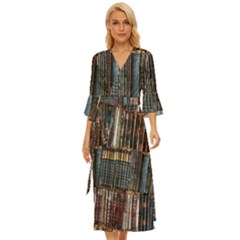 Artistic Psychedelic Hippie Peace Sign Trippy Midsummer Wrap Dress