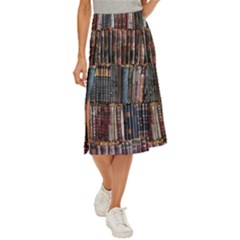 Artistic Psychedelic Hippie Peace Sign Trippy Midi Panel Skirt