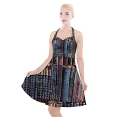 Psychedelic Digital Art Artwork Landscape Colorful Halter Party Swing Dress 