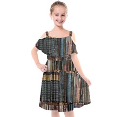 Psychedelic Digital Art Artwork Landscape Colorful Kids  Cut Out Shoulders Chiffon Dress