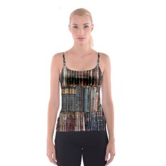 Abstract Colorful Texture Spaghetti Strap Top