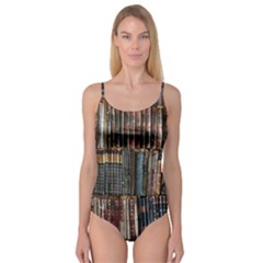 Abstract Colorful Texture Camisole Leotard 