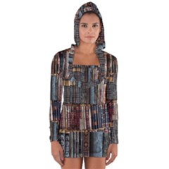 Abstract Colorful Texture Long Sleeve Hooded T-shirt