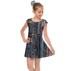 Abstract Colorful Texture Kids  Cap Sleeve Dress