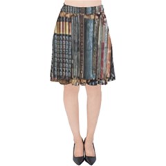 Abstract Colorful Texture Velvet High Waist Skirt