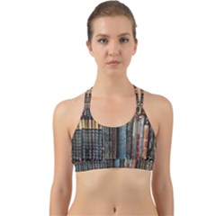 Abstract Colorful Texture Back Web Sports Bra