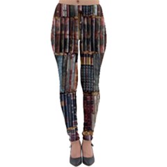 Abstract Colorful Texture Lightweight Velour Leggings