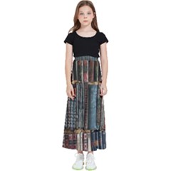 Abstract Colorful Texture Kids  Flared Maxi Skirt