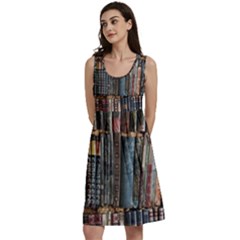 Abstract Colorful Texture Classic Skater Dress