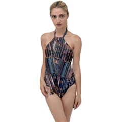 Abstract Colorful Texture Go with the Flow One Piece Swimsuit