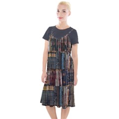 Abstract Colorful Texture Camis Fishtail Dress