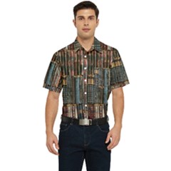 Abstract Colorful Texture Men s Short Sleeve Pocket Shirt 