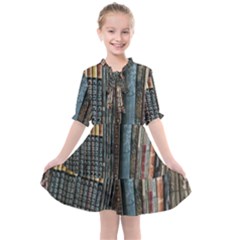 Abstract Colorful Texture Kids  All Frills Chiffon Dress
