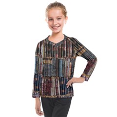 Abstract Colorful Texture Kids  Long Mesh T-Shirt