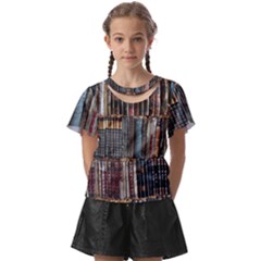 Abstract Colorful Texture Kids  Front Cut T-Shirt