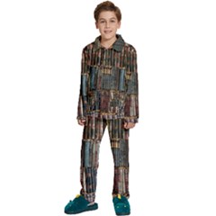 Abstract Colorful Texture Kids  Long Sleeve Velvet Pajamas Set