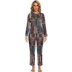 Abstract Colorful Texture Womens  Long Sleeve Lightweight Pajamas Set