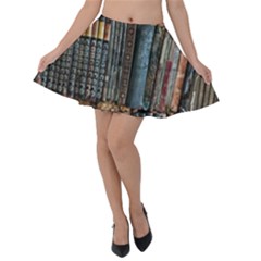 Assorted Title Of Books Piled In The Shelves Assorted Book Lot Inside The Wooden Shelf Velvet Skater Skirt