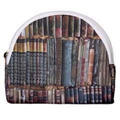 Assorted Title Of Books Piled In The Shelves Assorted Book Lot Inside The Wooden Shelf Horseshoe Style Canvas Pouch