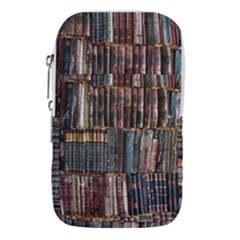 Assorted Title Of Books Piled In The Shelves Assorted Book Lot Inside The Wooden Shelf Waist Pouch (large) by Bedest