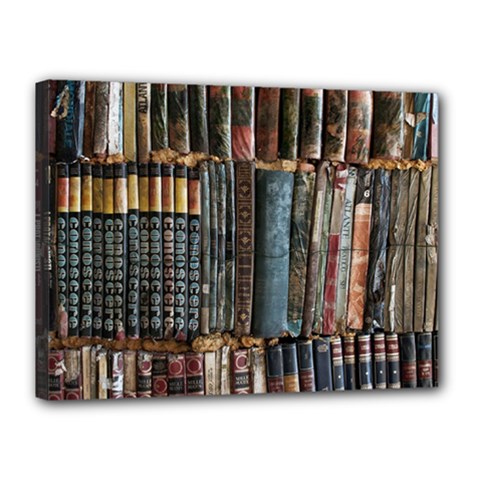 Pile Of Books Photo Of Assorted Book Lot Backyard Antique Store Canvas 16  x 12  (Stretched)