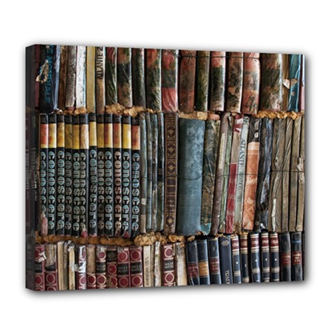 Pile Of Books Photo Of Assorted Book Lot Backyard Antique Store Deluxe Canvas 24  x 20  (Stretched)