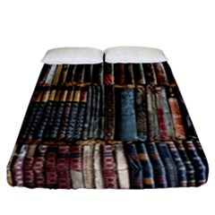 Pile Of Books Photo Of Assorted Book Lot Backyard Antique Store Fitted Sheet (California King Size)