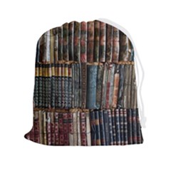 Pile Of Books Photo Of Assorted Book Lot Backyard Antique Store Drawstring Pouch (2xl) by Bedest