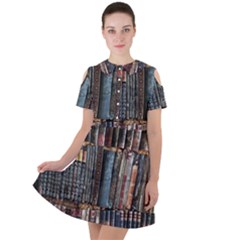 Pile Of Books Photo Of Assorted Book Lot Backyard Antique Store Short Sleeve Shoulder Cut Out Dress 