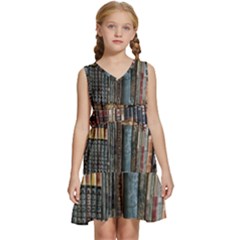 Pile Of Books Photo Of Assorted Book Lot Backyard Antique Store Kids  Sleeveless Tiered Mini Dress