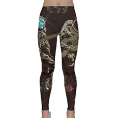 Astronaut Playing Guitar Parody Classic Yoga Leggings by Cemarart