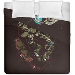 Astronaut Playing Guitar Parody Duvet Cover Double Side (king Size) by Cemarart