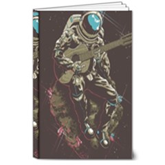 Astronaut Playing Guitar Parody 8  X 10  Hardcover Notebook by Cemarart