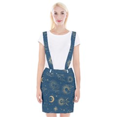 Asian Seamless Galaxy Pattern Braces Suspender Skirt