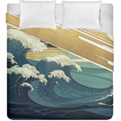 Sea Asia Waves Japanese Art The Great Wave Off Kanagawa Duvet Cover Double Side (king Size) by Cemarart